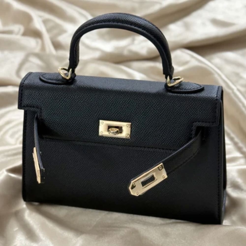 Elegant Elevated Basic Black Mini Handbag NWT - Picture 4 of 16
